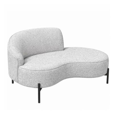 Sofá Curvo Billini 3 Lugares Fixo 230CM Cinza Bouclé Sallar Home Estrutura Madeira