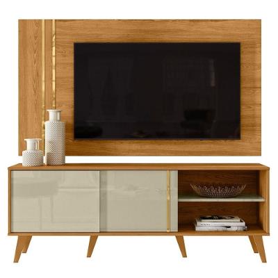 Rack com Painel para Tv Até 60 Polegadas Cronos 160cm MDP Cumaru Opala Madetec Móveis