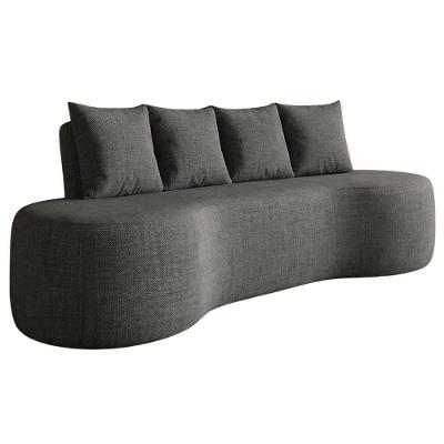 Sofá Ibiza 3 Lugares 210cm Silver em Linho para Sala de Estar Dmonegatto