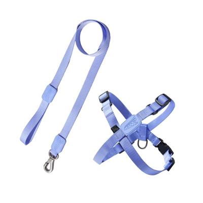Peitoral e Guia para Cães Ajustável em X Violeta Poliéster Borracha Metal Único