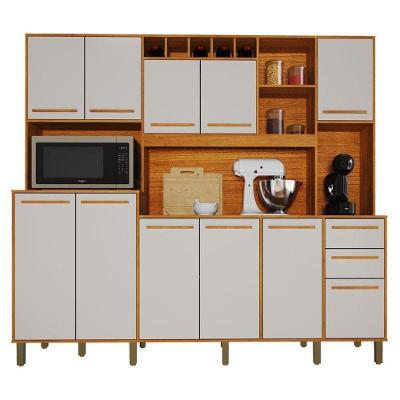 Armário de Cozinha Petra Naturalle 11 Portas 2 Gavetas MDF-MDP 218CM Off White