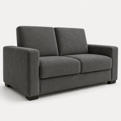 Sofá Namoradeira 3 Lugares Fixo 200CM Cinza Chumbo Suede Isa Estofados