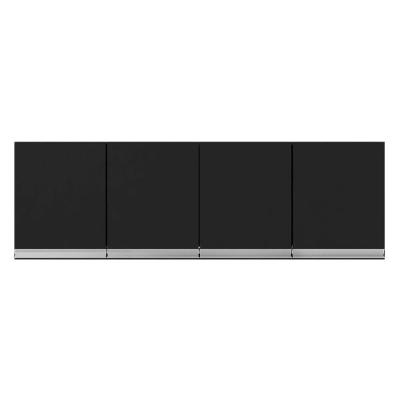 Armário Aéreo Andréia 160CM 4 Portas MDP de Bater Preto AJL Móveis