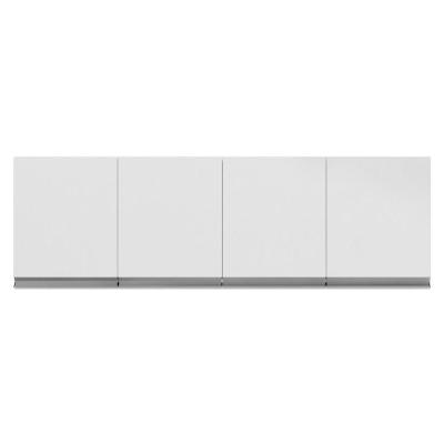 Armário Aéreo Andréia 160CM 4 Portas MDF MDP Porta de Bater Branco AJL