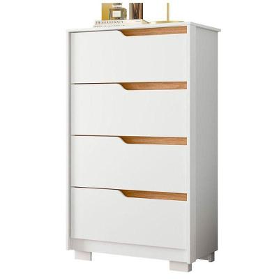 Cômoda Sole 4 Gavetas Flex MDF-MDP com Puxador Cava Branco Freijo Albatroz Móveis