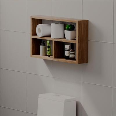 Nicho Decorativo Pequim 50x30x10CM MDP Fixação Parafuso Banheiro Marrom Mercado das Prateleiras