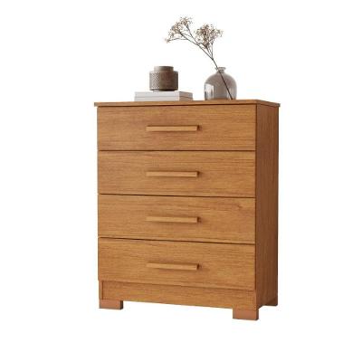 Cômoda Lidia 4 Gavetas MDP Puxador de Madeira Cinamomo JCM Movelaria
