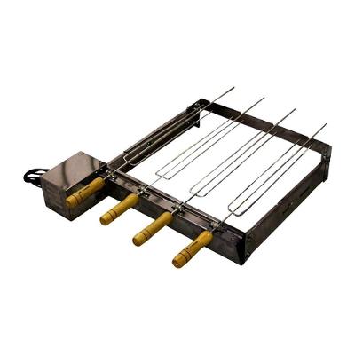 Kit Giratório Baixo para Churrasqueira em Aço Inox 4 Espetos Bivolt Santa Edwirges