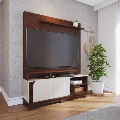 Home Theater Jurerê 1.5 para TV 65" 152CM MDP com Portas Giratórias Off White Colibri Móveis