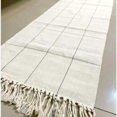 Caminho de Mesa Grid Algodão 40cm X 1,60m Cinza