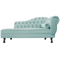 Kit Diva Recamier Diana 160Cm Lado Esquerdo E 02 Poltronas Classic Suede Azul Tiffany