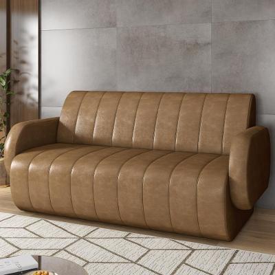 Sofá Munik 2 Lugares 148cm Sintético Camel para Sala de Estar Mpozenato