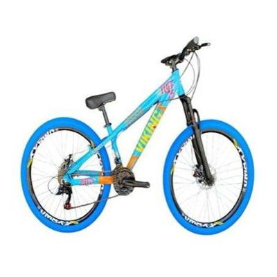 Bicicleta Tuff25 Aro 26 Alumínio 21 Marchas Freio a Disco Azul Laranja Viking-X