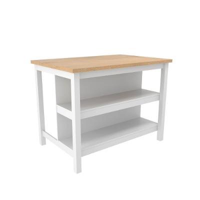 Ilha de Cozinha CD-1019 2 Prateleiras MDF-MDP Branco Ditália Móveis