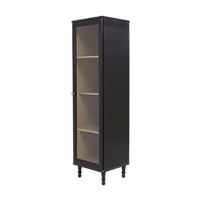 Cristaleira Estante para Livros E-963 1 Porta Vidro MDP Preto Ditália Móveis