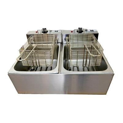 Fritadeira Elétrica com Óleo 2 Cubas Stevan Metal FDS-10-110-STM 10L 3600W Inox 110V