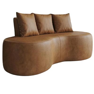 Sofá Ibiza 2 Lugares 160cm Caramelo em Corino Orgânico Dmonegatto