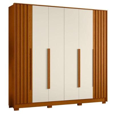Guarda Roupa Casal Deville 6 Portas 4 Gavetas MDP Cinamomo Off White Albatroz Móveis