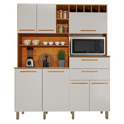 Armário de Cozinha Monte Rey 7 Portas 2 Gavetas MDF-MDP 160CM Off White