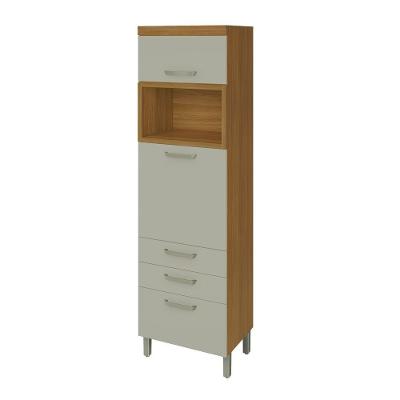 Paneleiro Princesa 2 Portas 3 Gavetas Freijó com 1 Prateleira 64CM Off White Nesher Móveis