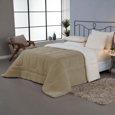 Coberdrom Soft Queen 1 Peça Casal Sherpa de Carneiro 230x250cm Bege Valle Distribuidora