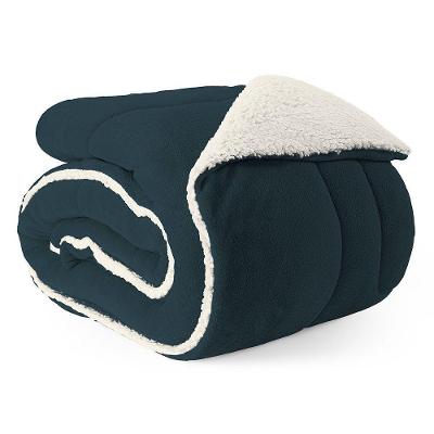 Coberdrom Queen Maya Manta Soft Sherpa de Carneiro Poliéster Azul MR Enxovais