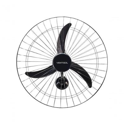 Ventilador de Parede Ventisol 200W 52 e 1cm 3 Pás Preto Osc Parede Comercial 60cm 3 Pás Bivolt
