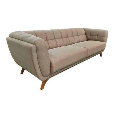 Sofá Coin Living 2 Lugares Fixo 200CM Bege Claro Linho Sallar Home
