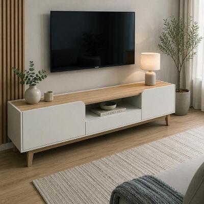Rack para TV Até 75 Polegadas CR45368 180CM MDP com Gaveta Off White Multimóveis