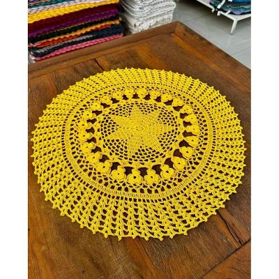 Toalha de Mesa Redonda Primavera Lisa Polipropileno 60cm Amarelo Primavera Edições