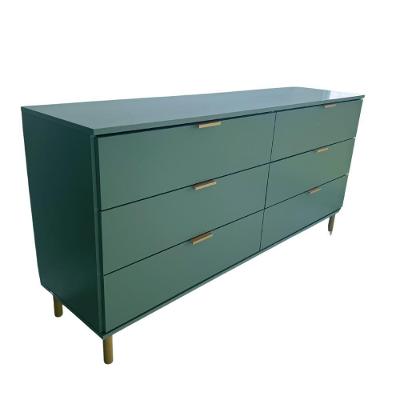 Cômoda DM-243 6 Gavetas MDF MDP Puxador Verde Oliva Ditália