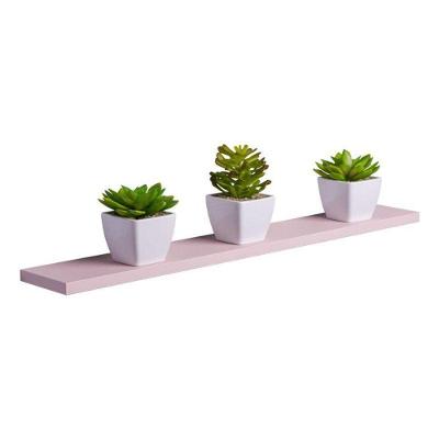 Prateleira Crie Fácil 70X20CM MDP Fixação Embutir Invisível Organizador Sala Rosa Claro 70CM 18KG