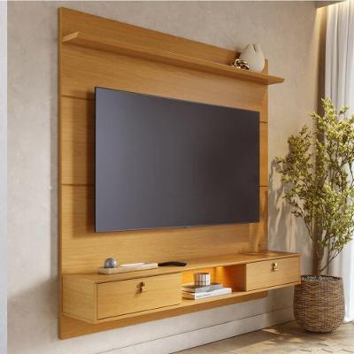 Painel para TV Turquia C04 Naturale 60" 160CM MDF-MDP com LED Amadeirado Lyam Decor