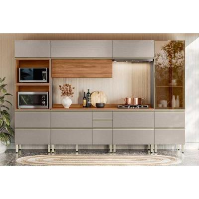 Kit Cozinha Proença C6P100 6 Peças MDF 120CM Nogueira Touch e Nude