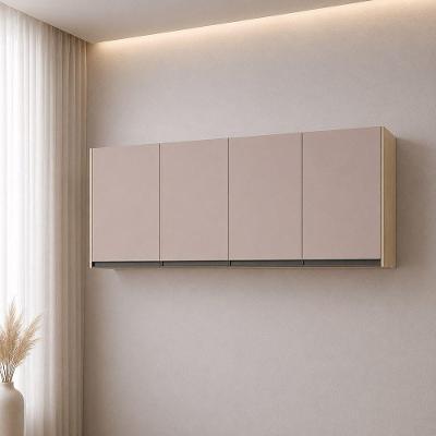 Armário Aéreo Modulado Essenza 4 Portas de Bater MDF MDP Fosco Carvalho Andorra-bege Dunas Luciane