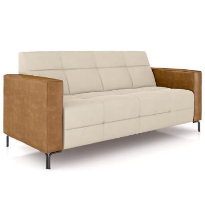 Sofá Senna K01 2 Lugares Industrial 160cm Whisky e Bege Lyam Decor