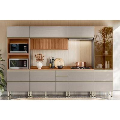Cozinha Completa Proença C6P102 6 Portas 7 Gavetas MDF 120CM Nogueira Touch e Nude