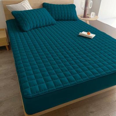 Protetor de Colchão Slip Microfibra 100% Poliéster Casal 138x188x30cm Azul Petroleo OEM