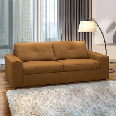 Sofá Decorativo Mendes G88 2 Lugares 150cm Caramelo em Couro para Sala de Estar Gran Belo