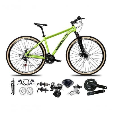 Bicicleta Aro 29 Absolute Nero 5 Câmbios Shimano Altus 24v Freio Hidráulico Garfo Com Trava Verde 19