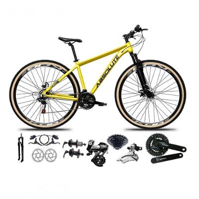 Bicicleta Absolute Nero 5 Câmbios Shimano Altus 24v Freio Hidráulico Garfo Com Trava Amarelo 19