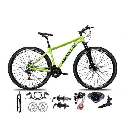 Bicicleta Absolute Nero 5 Alumínio 24v Câmbios Shimano Freio Hidráulico K7 Garfo Comtrava Verde 15