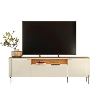 Rack para Tv Até 75 Polegadas Bancada Dourados 180cm MDP MDF com Pés de Metal Loja Doce Lar