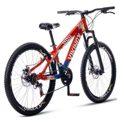 Bicicleta Vikingx Tuff25 Mountain Bike Aro 26 Alumínio 21 Marchas Vermelho Azul Tuff