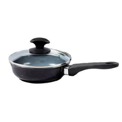 Frigideira 702JAV Alumínio Cerâmico Antiaderente 24cm Preto com Tampa de Vidro 3,6L Talheres Juliana