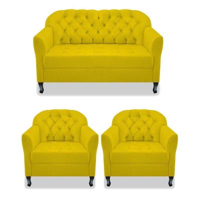 Kit Namoradeira E 02 Poltrona Julia A02 Amarelo