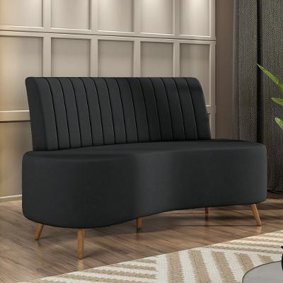 Sofá Katara 2 Lugares 135cm Cinza Escuro em Veludo G33 Gran Belo