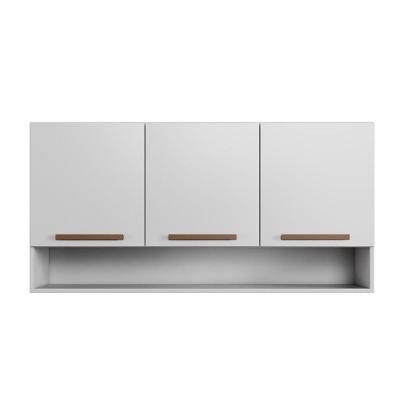 Armário Aéreo Plus 120CM 3 Portas MDF-MDP Giratória Branco
