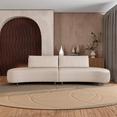 Sofá Jamaica G52 4 Lugares Curvo 320cm Veludo Bege Gran Belo
