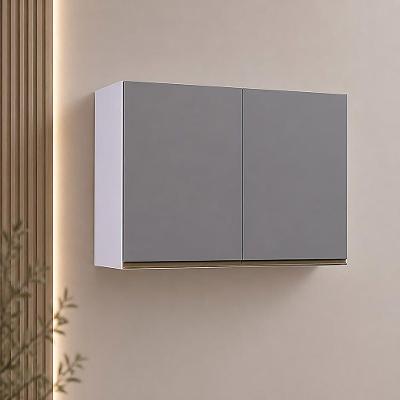 Armário Aéreo Modulado Essenza Luciane 2 Portas de Bater MDF-MDP Branco-cinza Puro